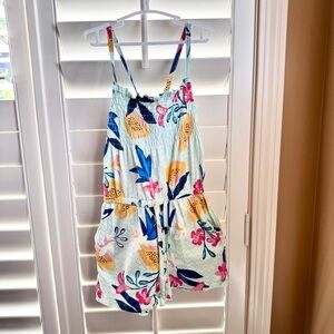Tea Collection Girls Size 6 Romper Floral Cotton Fall Travel or Layered Playwear